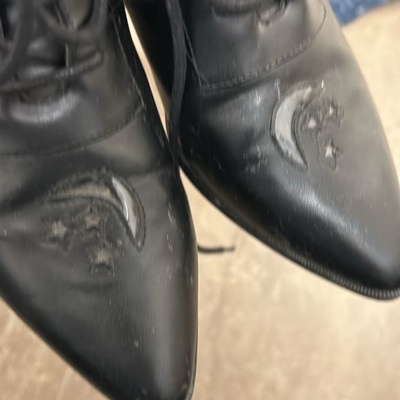 Yru aura whimsigoth whimsical witchy goth celestial lunar Black Ankle Booties - Picture 6 of 8